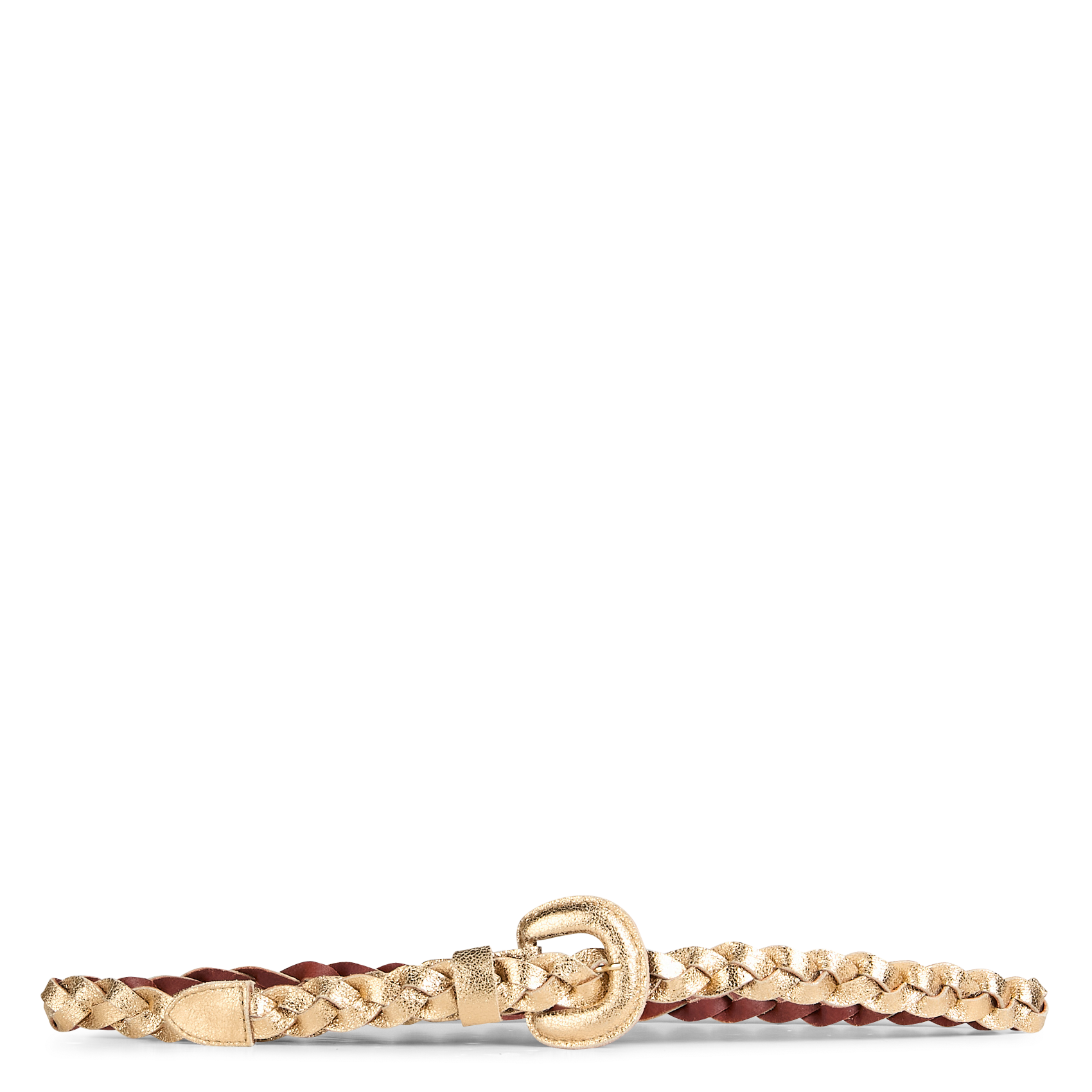 NESSUNO - Ceinture tressée en cuir métallisé| Doré
