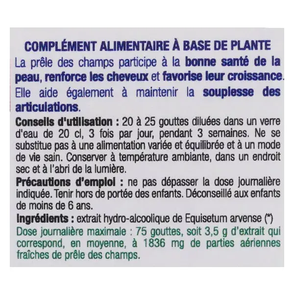 Extrato orgânico de cavalinha Ladrome, 50ml