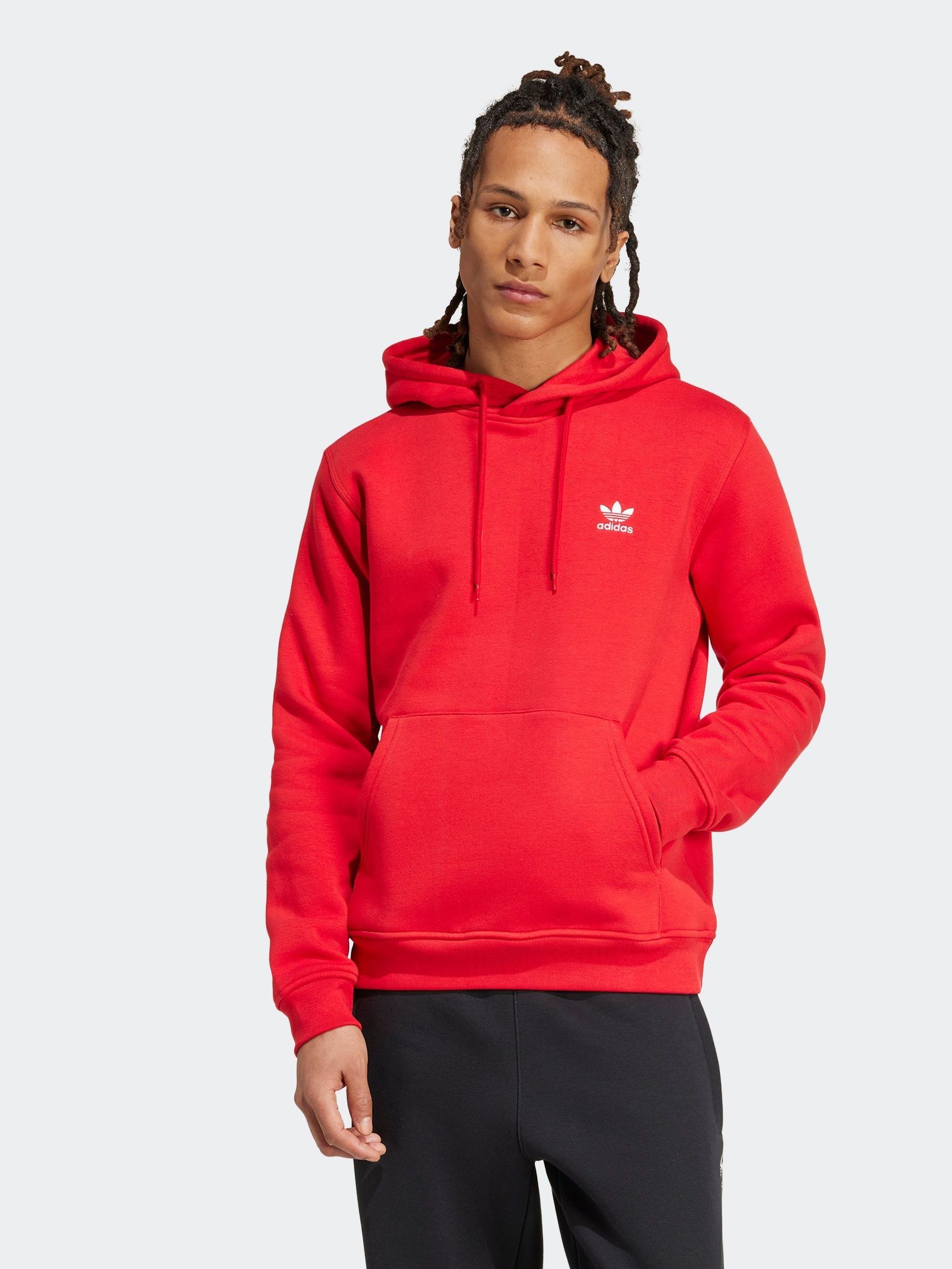 Rood - adidas Originals Essentials hoodie met trefoil