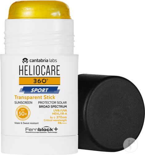 Heliocare 360° Sport Transparent Stick IP50+ Protection Solaire Toutes Peaux 25g