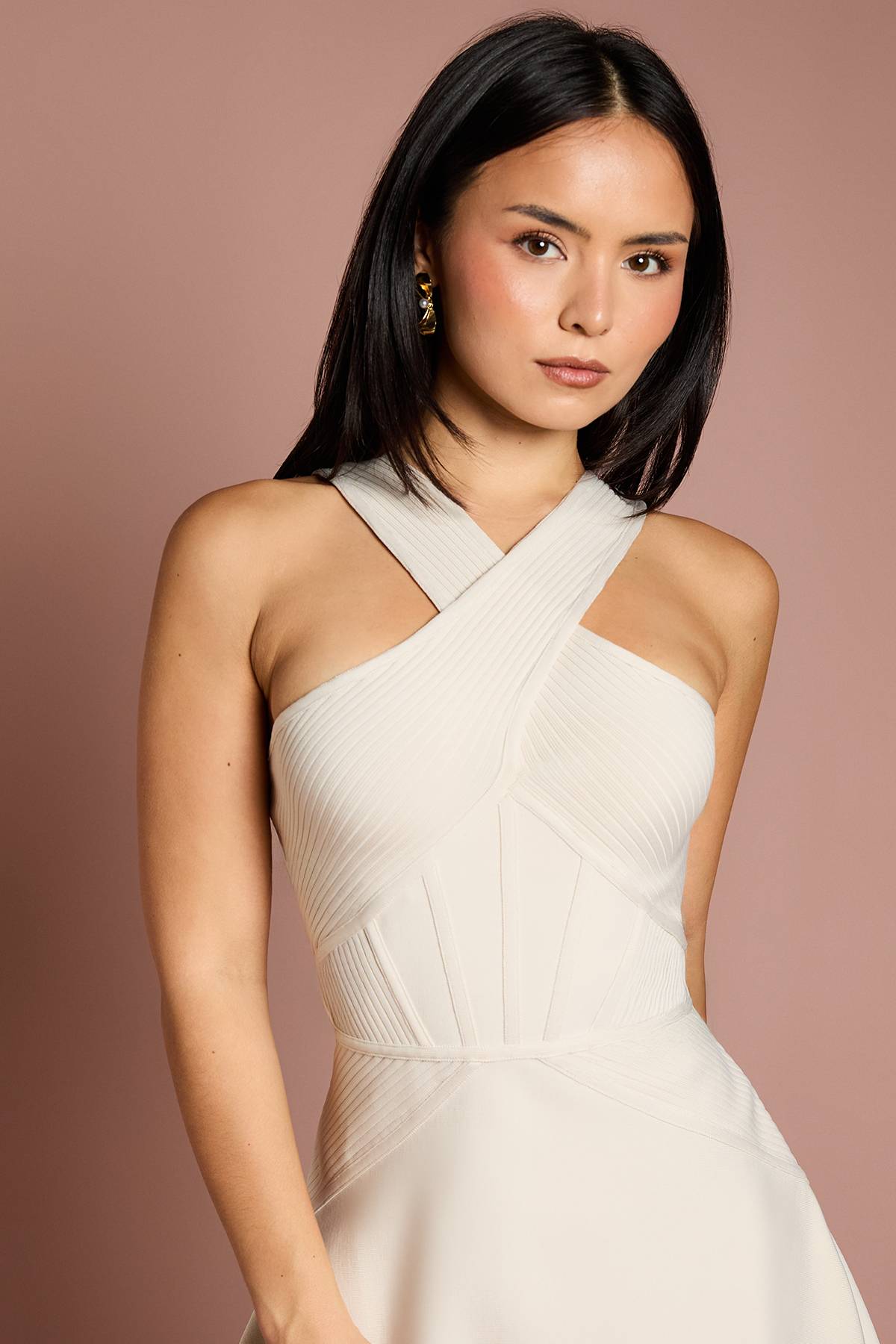 Coast Robe Midi Moulante à Col Croisé Petite Taille