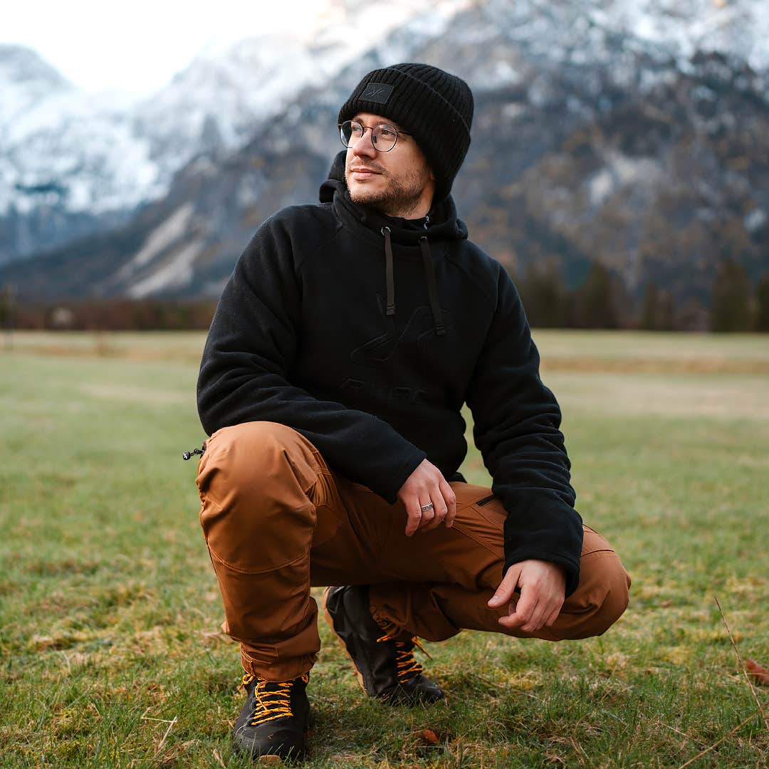 Polar Fleece Hoodie Herre Black