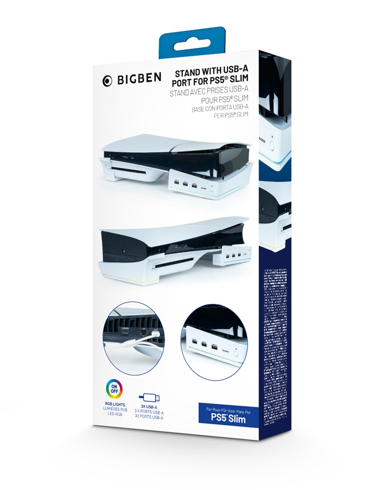 Nacon Horizontal Hub Station RGB/USB Hub, White PS5 Slim