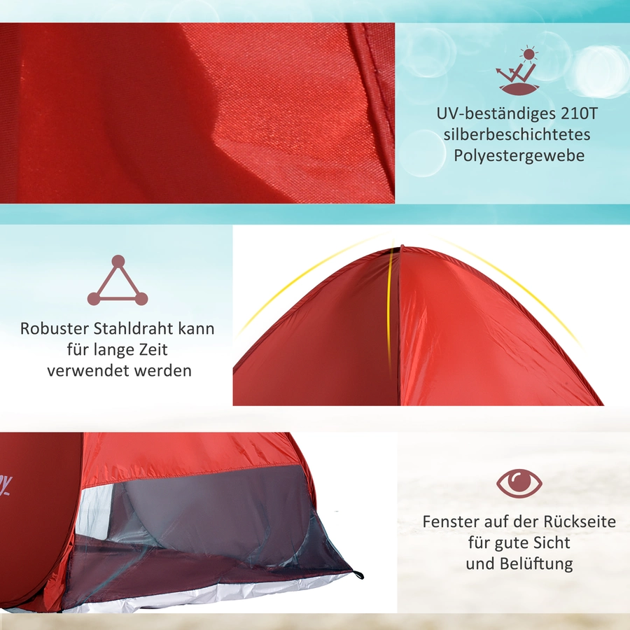 Outsunny Pop-Up Zelt für 2 Personen rot