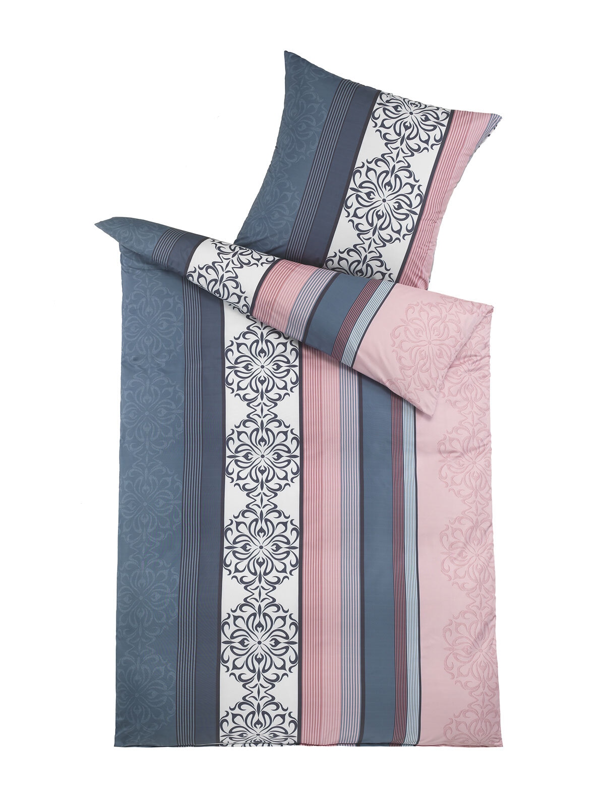 Mikrofaser-Bettwäsche LISIA 135 x 200 cm blau/rosa