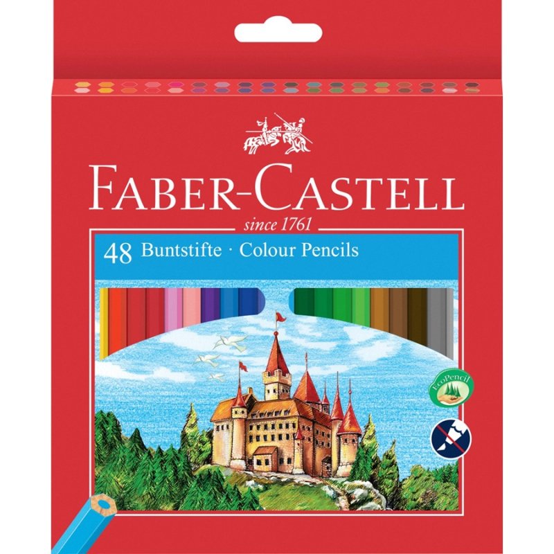 FABER-CASTELL Crayons de couleur CASTLE, étui de 48