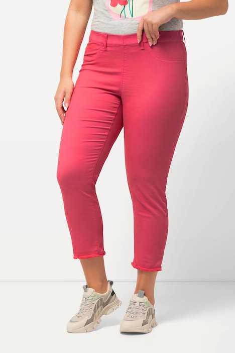 7/8-Hose Sienna, Fransensaum, schmales Bein