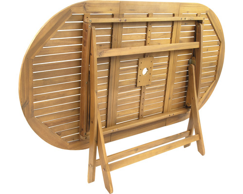 Eetset voor 6 personen, bestaande uit: 6 stoelen en een tafel, gemaakt van acaciahout