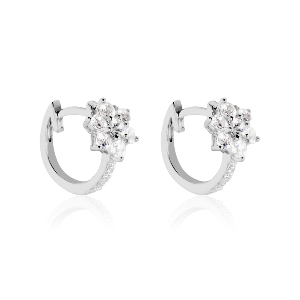 Créoles Argent Blanc Sanz Oxyde De Zirconium