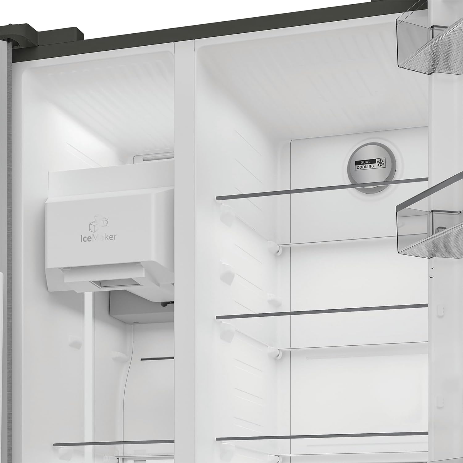 Bauknecht SBS IW E90 Black Side by Side Kühl-Gefrierkombination/ 25 Jahre nachgewiesene Zuverlassigkeit und Lebensdauer-Inverter Kompressor/Wasser- und Eiswürfelspender/Dual Cool Total NoFrost
