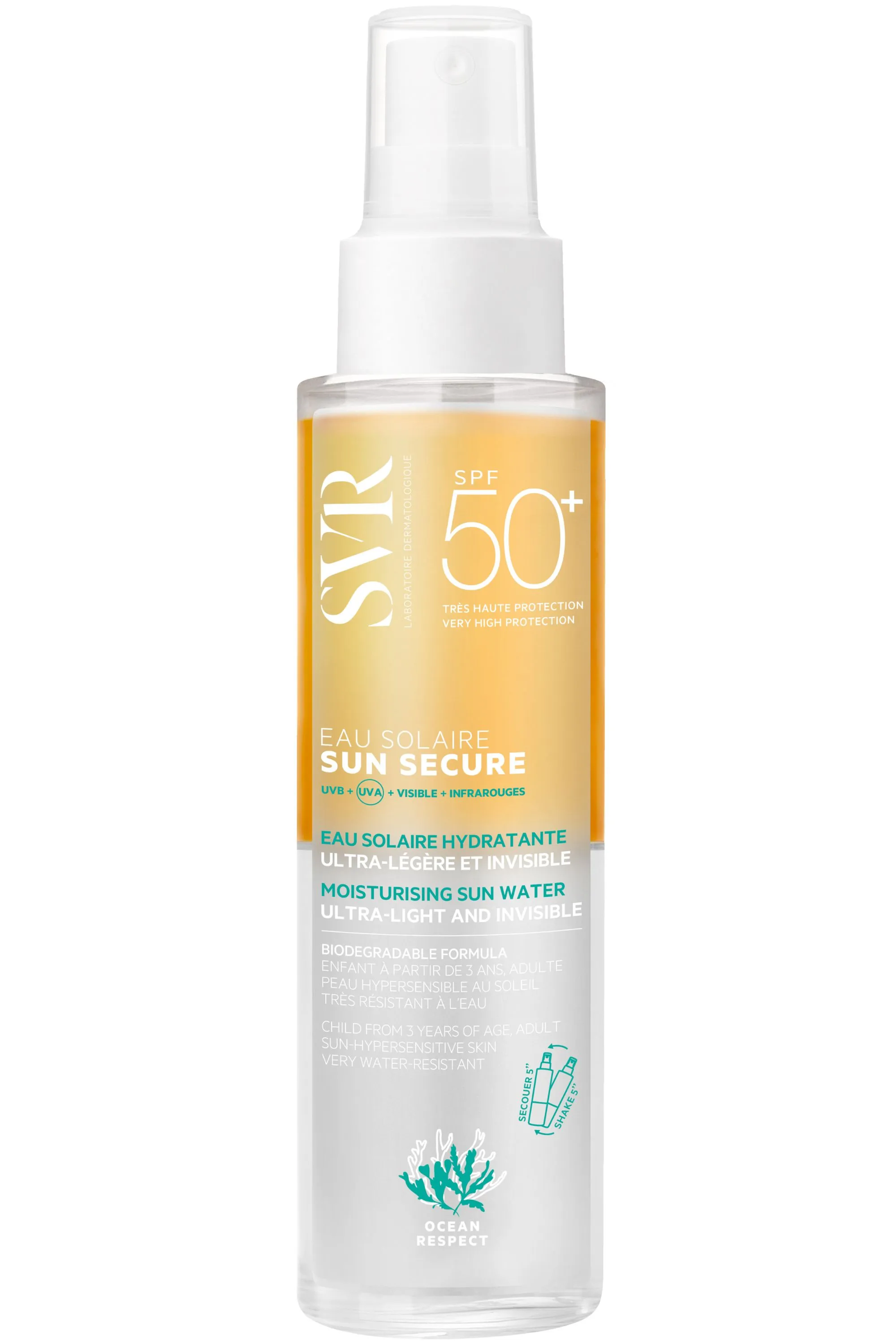 SVR Eau solaire SPF50 protectrice biodégradable-100 ml