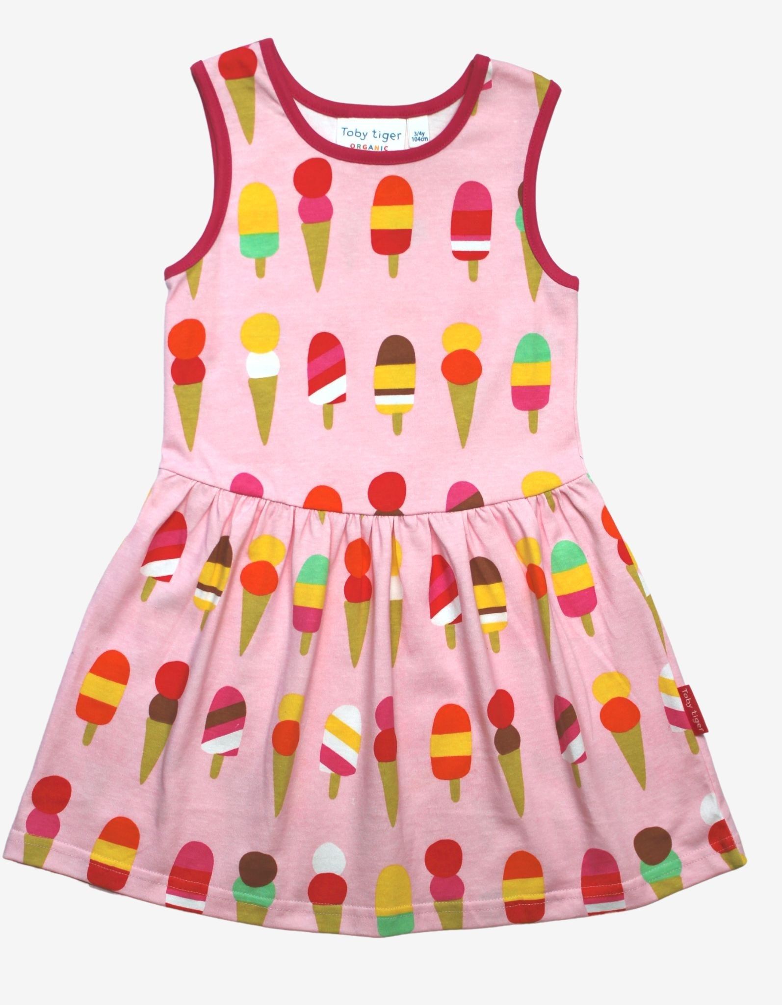 Toby Tiger Sommerkleid aus Bauwolle mit Eiscreme Aufdruck