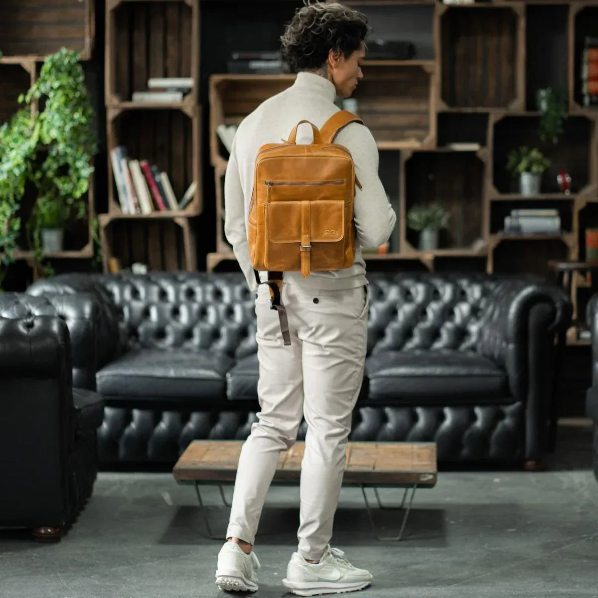 Sparwell | KYLE Komfort | Leren laptop rugzak 15,6