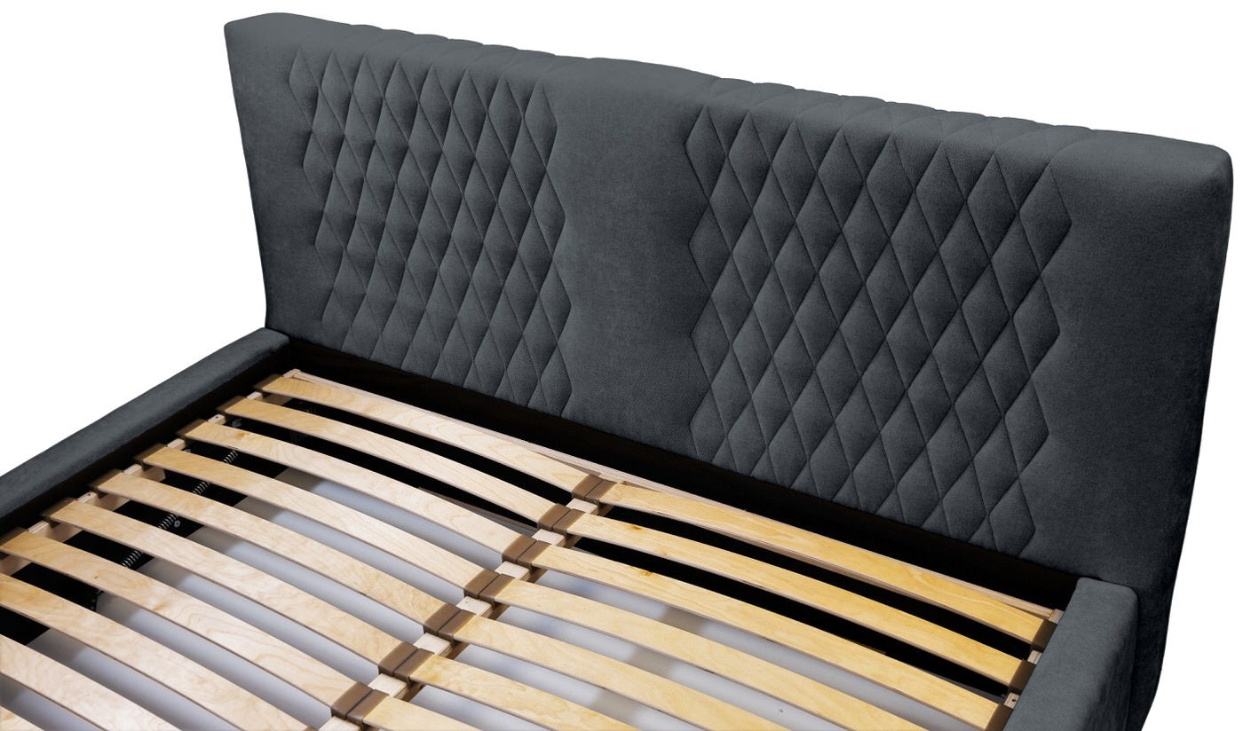 Trae Mobler Montana 140 x 200 cm Gestoffeerd Bed Donkerblauw