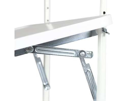 Hangende balkontafel, kunststof, 60x40 cm, wit