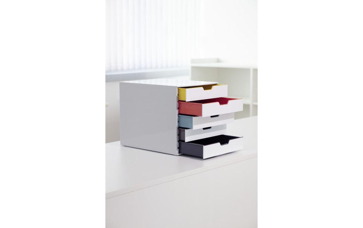 Schubladenbox Varicolor MIX 5Zeitlos-elegante Schubladenbox mit 5 farbigen Schubladen als Organisations- und Orientierungshilfe