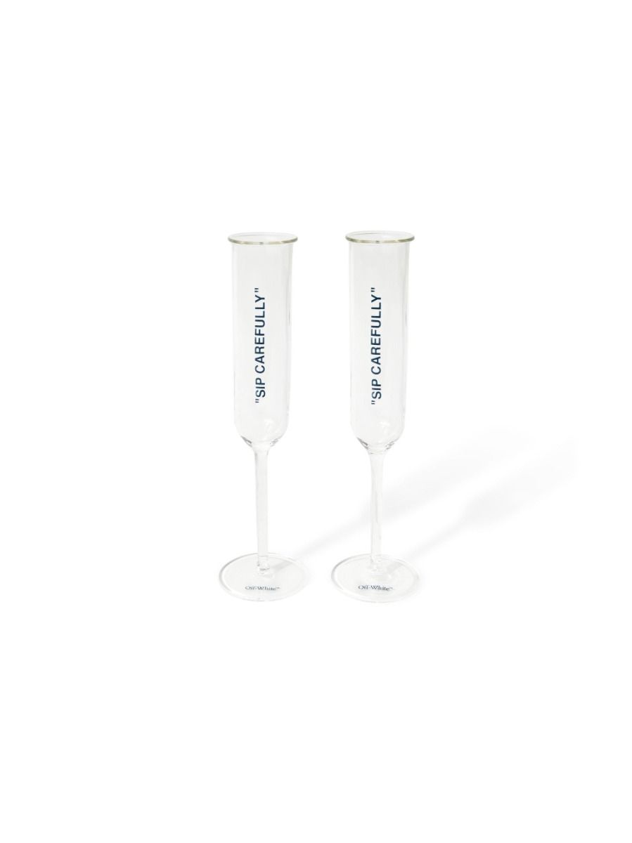 Off-White Flute Glass Quote Set