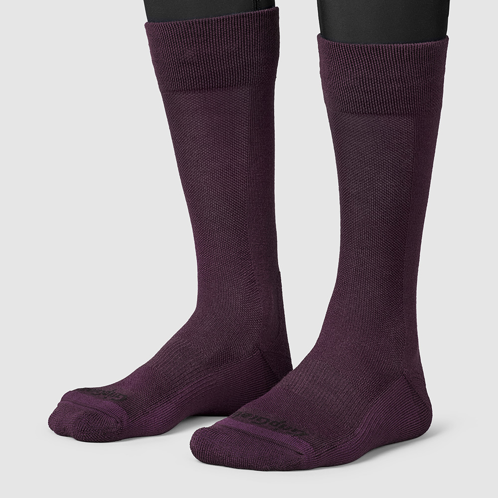 GripGrab Winter Merino High Strømper Mørkerød