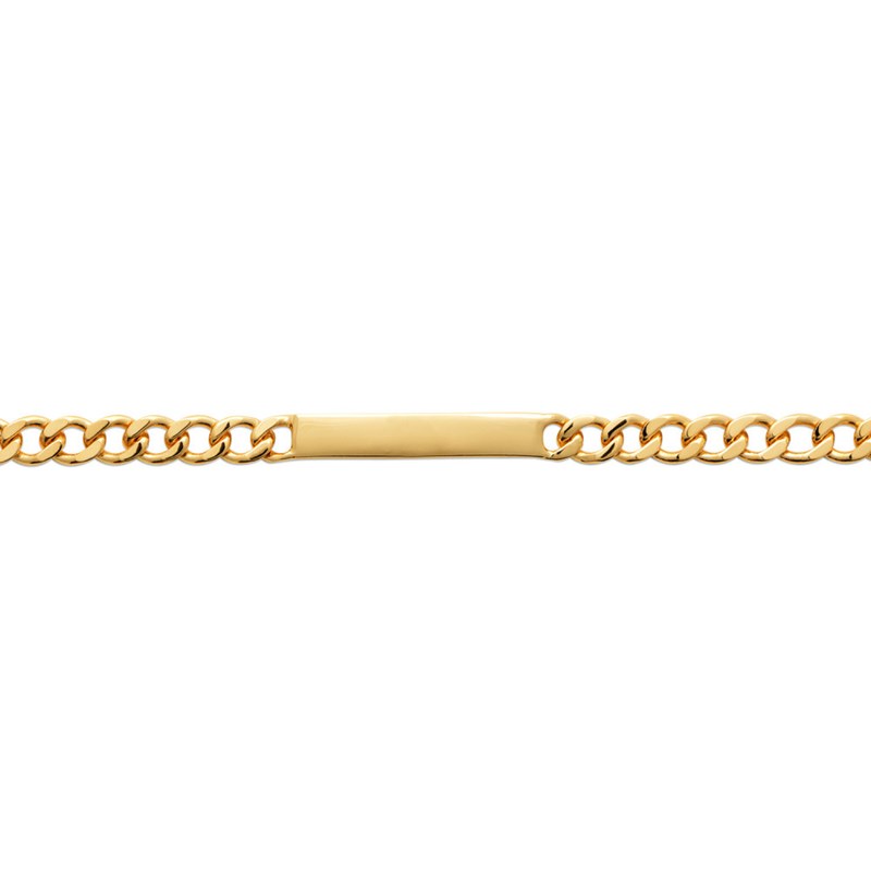 Gourmette Homme - Plaqué Or - Chaîne gourmette - Largeur : 4 mm - Longueur : 18 cm