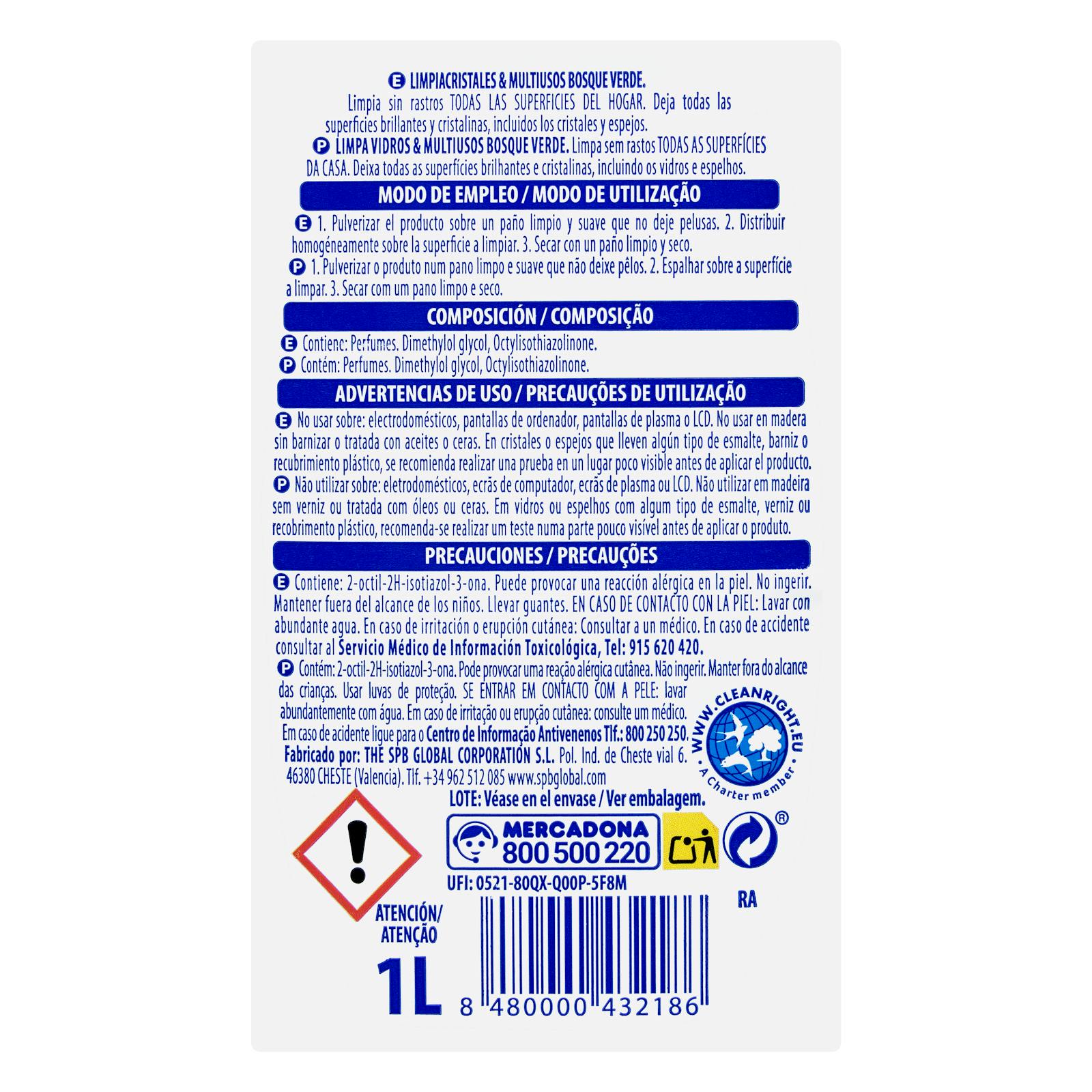 Nettoyant vitres et multi-usages Bosque Verde
