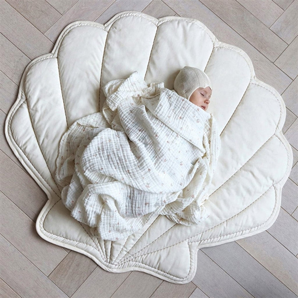 Cam Cam Sea Shell Legetæppe Dusty Green - CamCam → Luksusbaby.dk