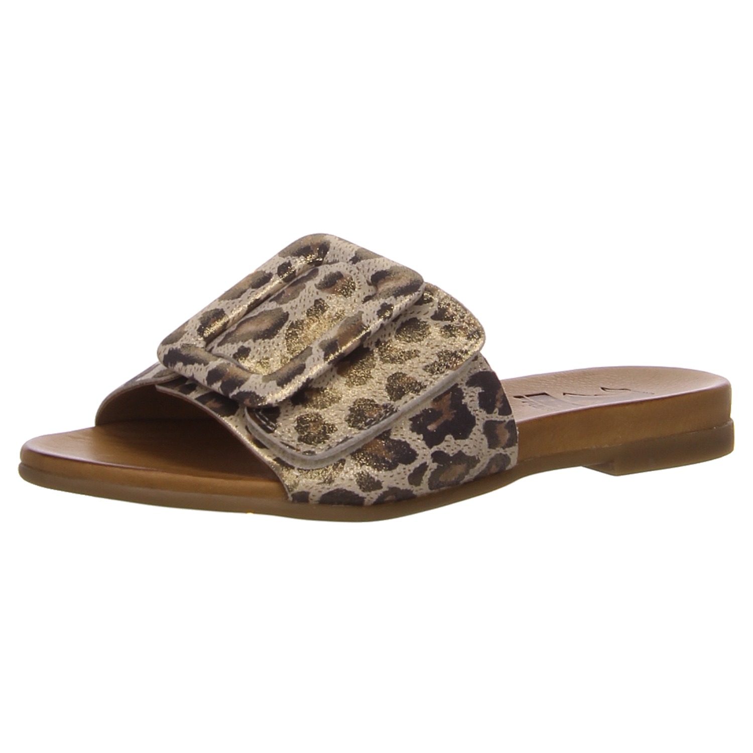 2 Go Damenpantolette leoprint braun