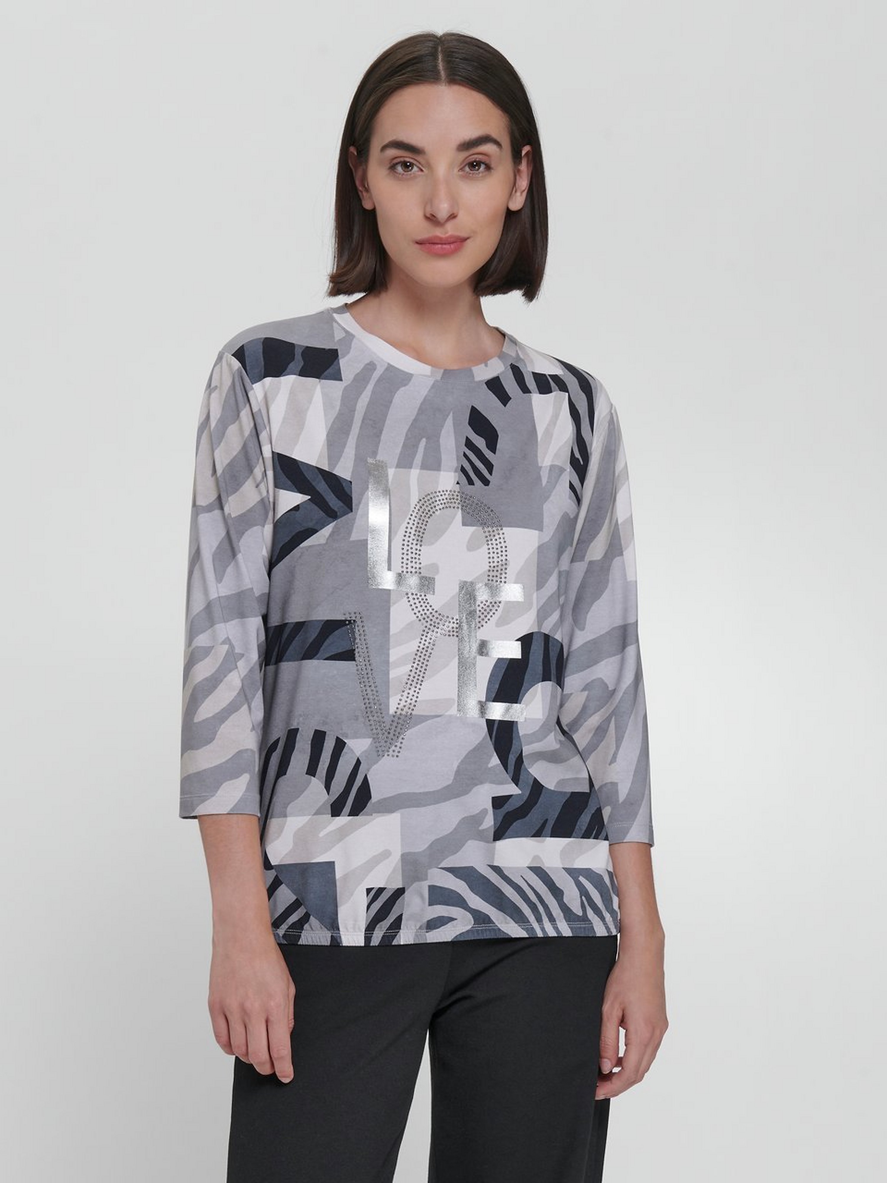 Rundhals-Shirt mit 3/4-Arm