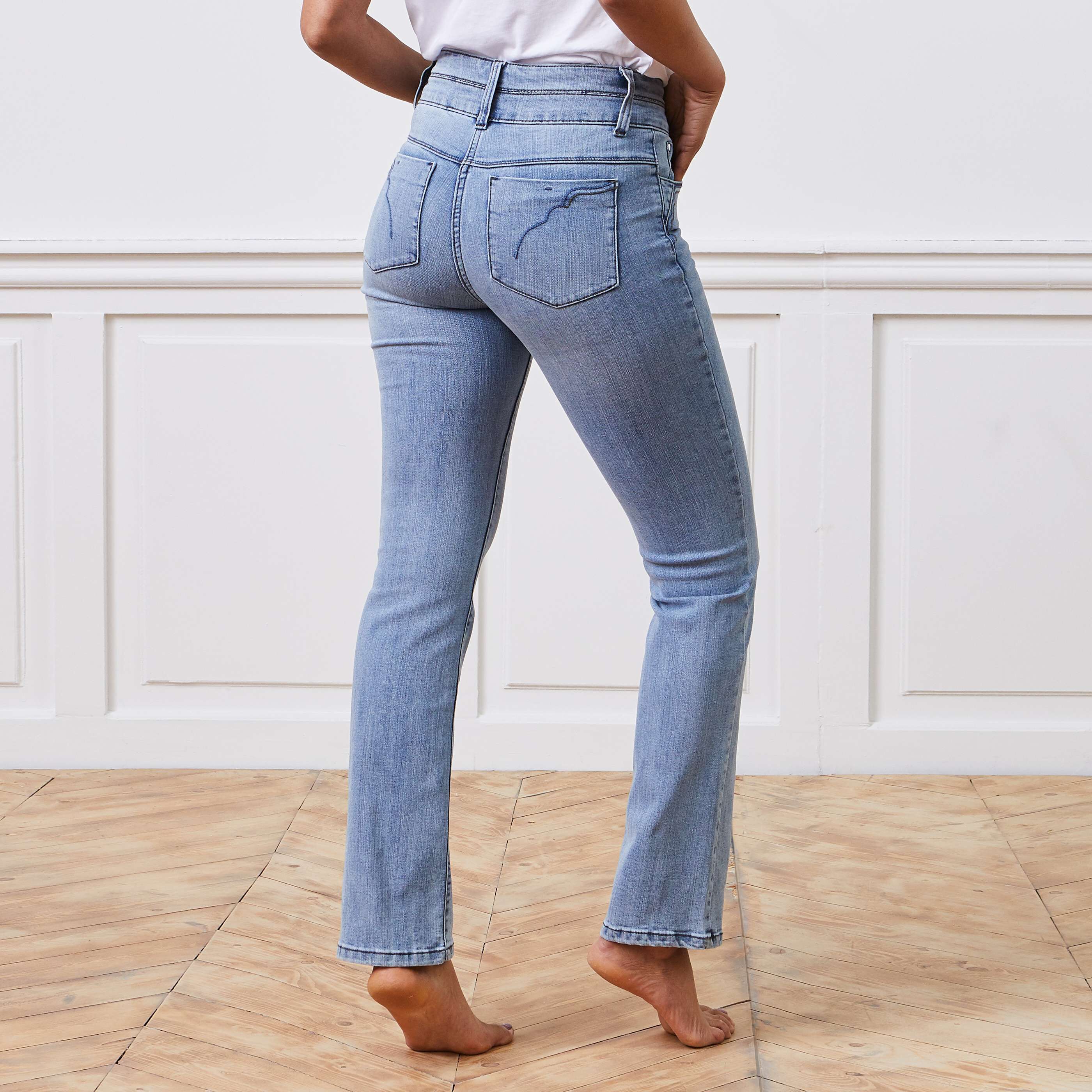 Jean droit taille haute ROME femme - LIGHT STONE