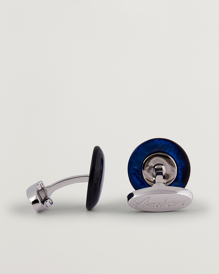 Stenströms Mother of Pearl Cufflink Dark Blue