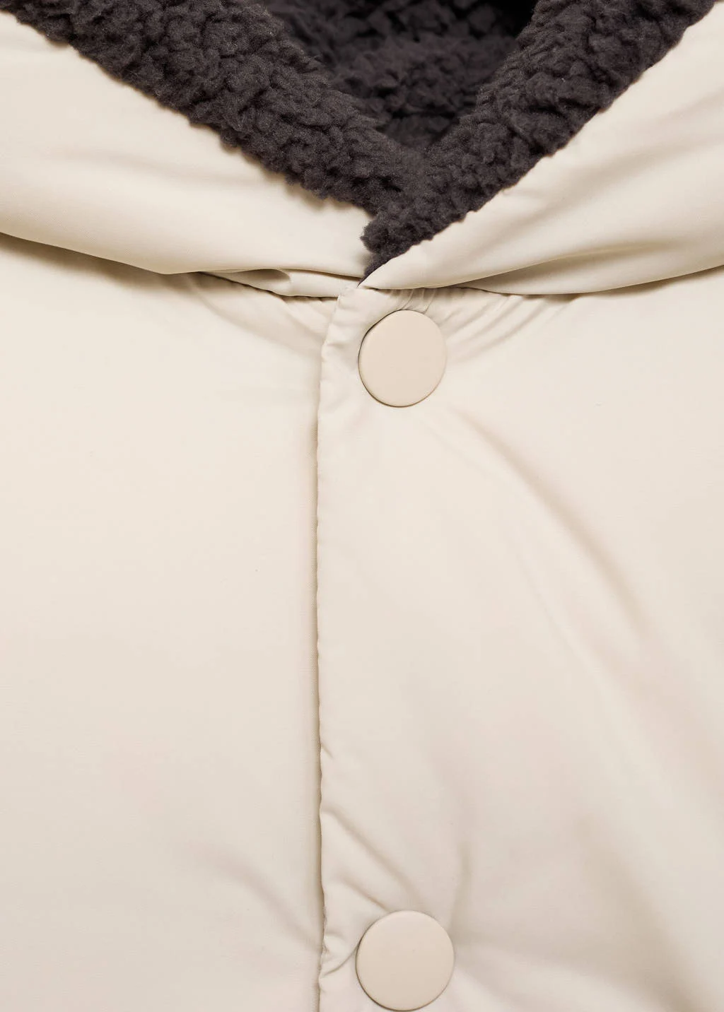 Mango Kids gewatteerde winterjas naturel wit