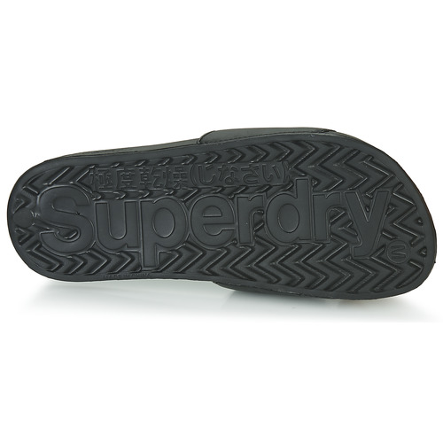 Superdry - HIGH BUILD LOGO POOL SLIDE - Noir