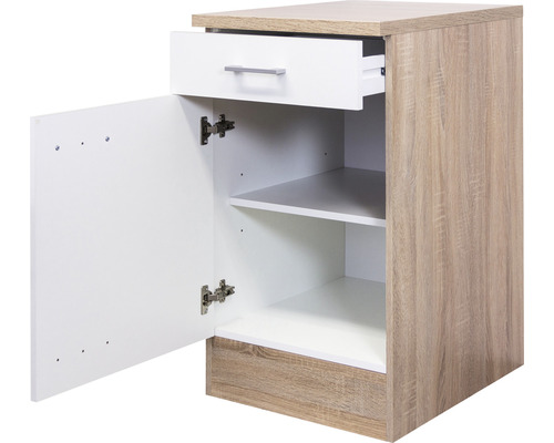 Flex Well keukenblok met apparatuur Samoa 210 cm wit sonoma eiken mat gedemonteerde variant omkeerbaar 00011965