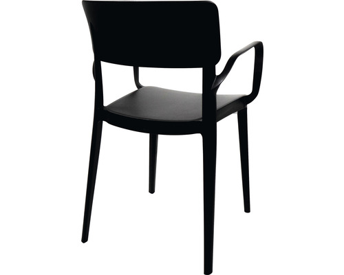 Stapelbare stoel met armleuningen Veba Wing 82 x 54 x 55 cm kunststof zwart
