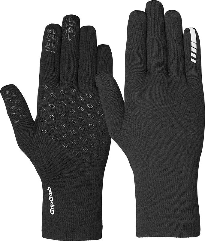 GripGrab - Waterproof Knitted Thermo Fietshandschoenen Regen Handschoenen - Zwart - Unisex - Maat M/L