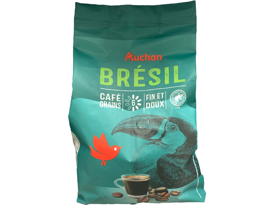 CAFÉ EM GRÃO AUCHAN SENSAÇÃO BRASIL INTENSIDADE 6 500G