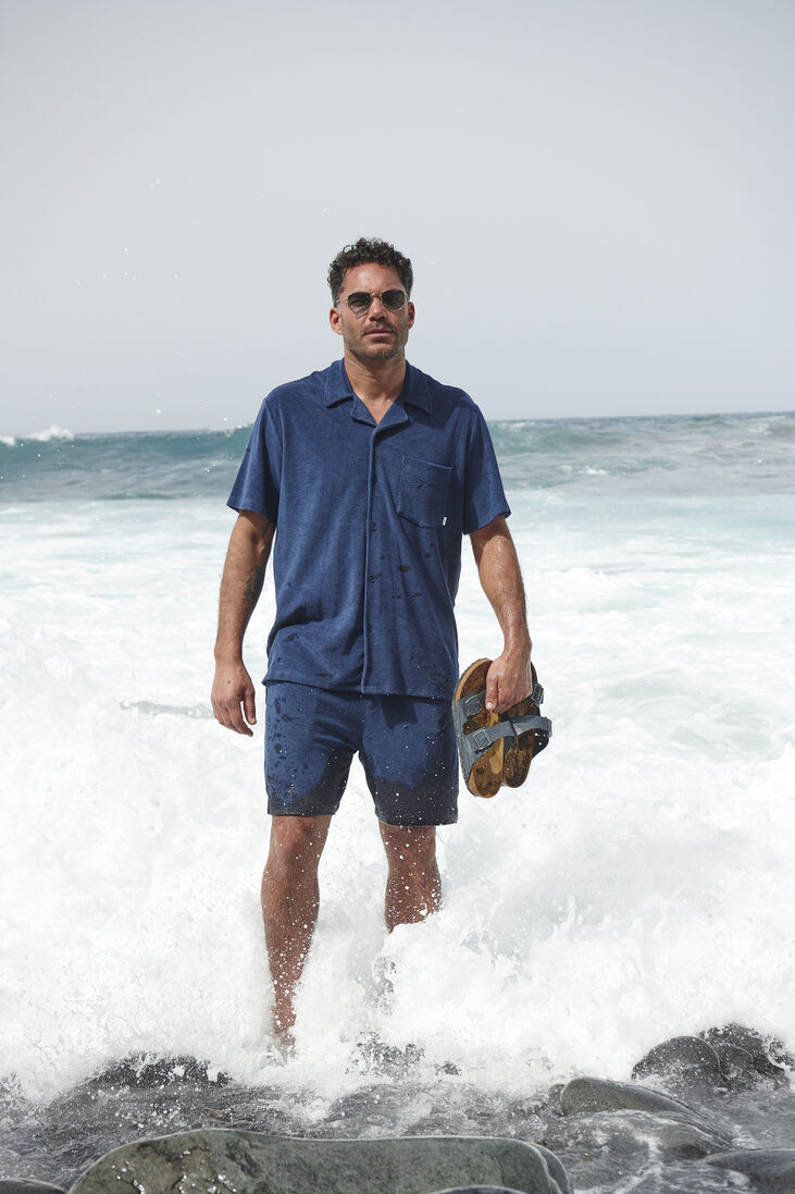 WOODBIRD donkerblauwe woodbird polo mays towel shirt