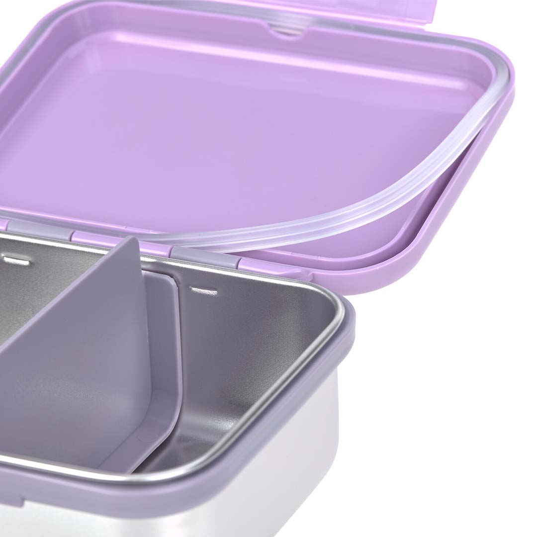 lässig rvs broodtrommel little gang - heart lilac