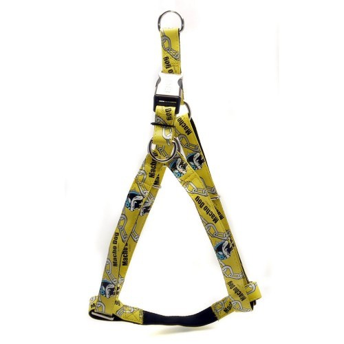 Coleira peitoral para cachorro modelo macho, cor amarela