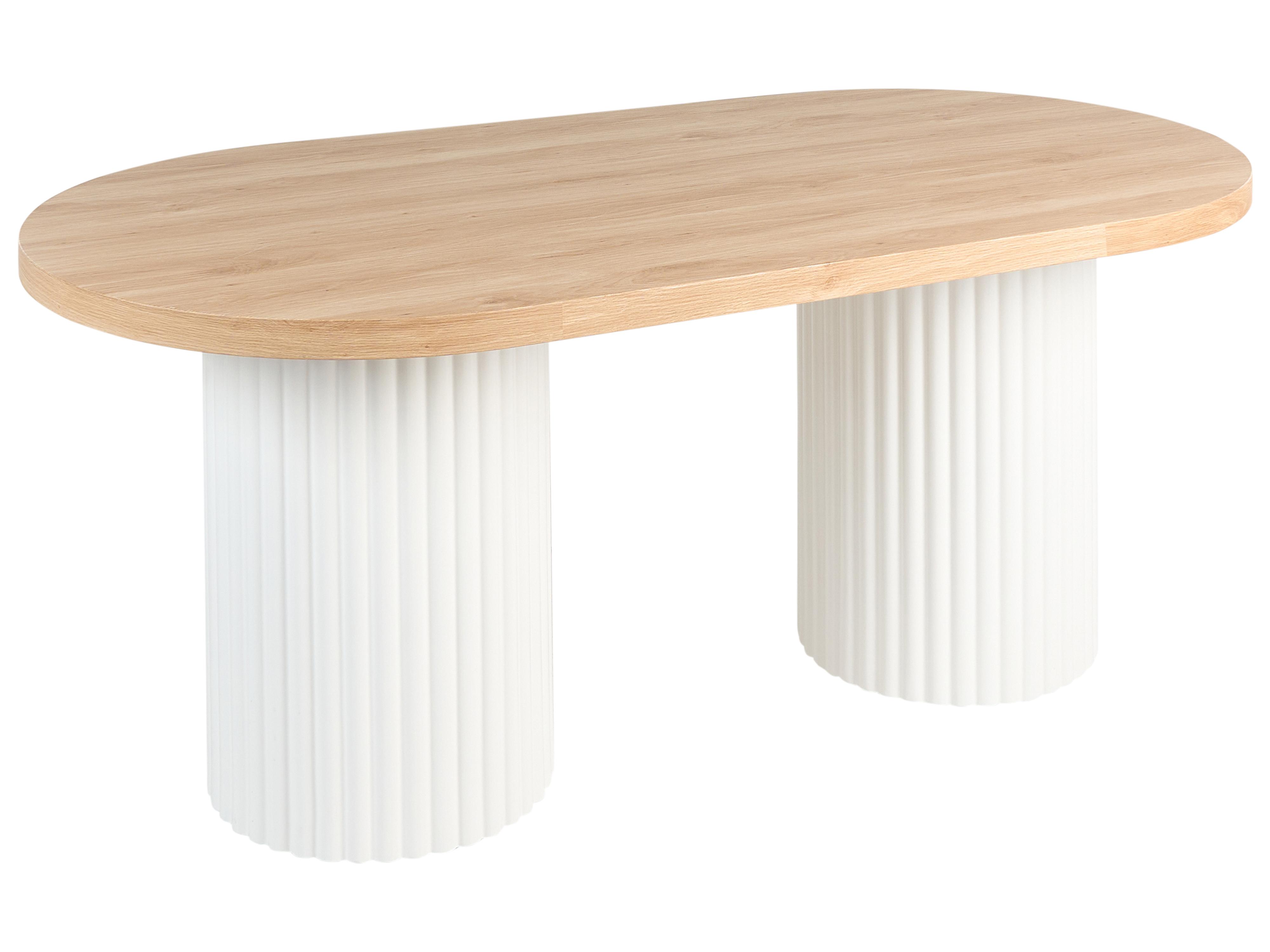 Eettafel SHERIDAN Lichtbruin/wit 90 cm 180 cm