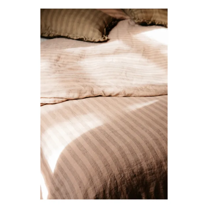 Le Monde Sauvage Housse de couette Sandhills en lin | Brun roux