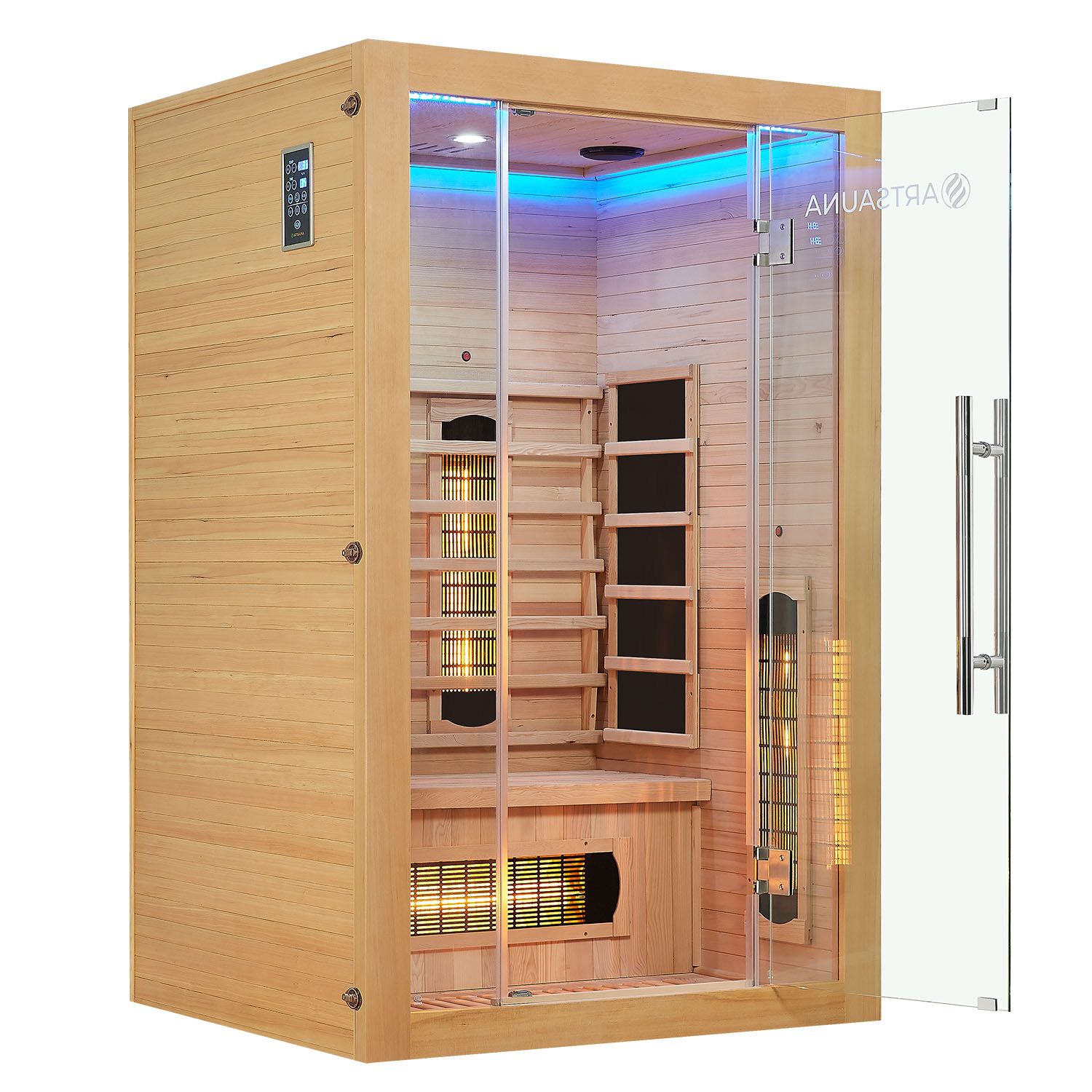 Artsauna Infrarotkabine Kiruna120 Dual Technologie – 5 Vollspektrumstrahler & 3 Flächenstrahler