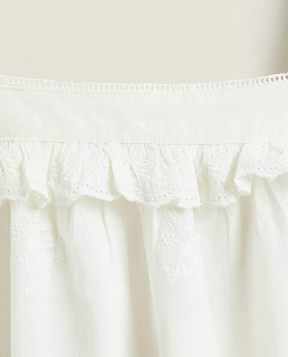 Camisola de algodão com babados