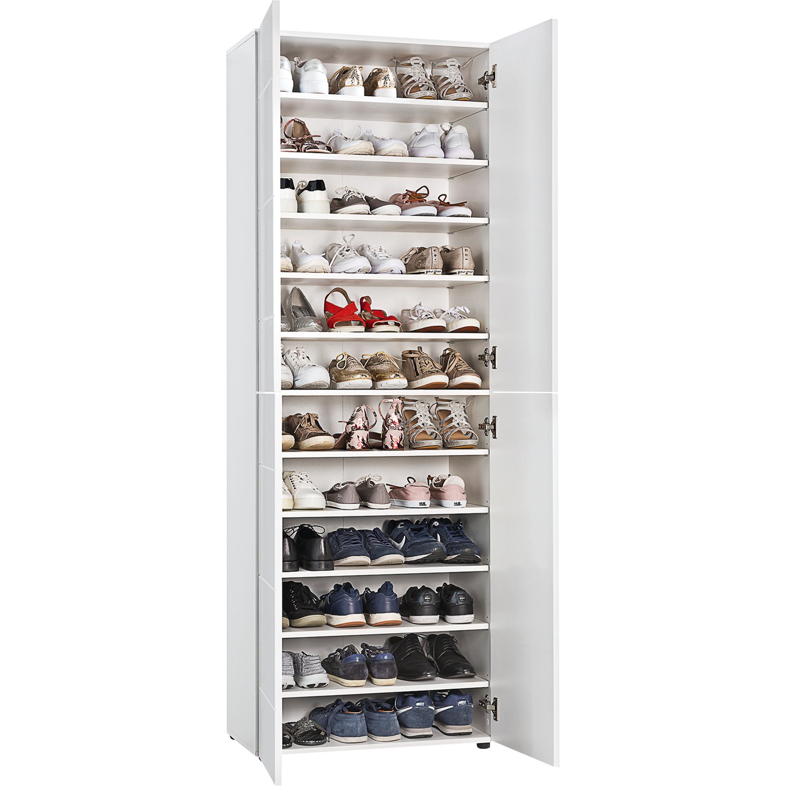 Schuhschrank Mailand Dekor weiss 68 x 194 x 35 cm