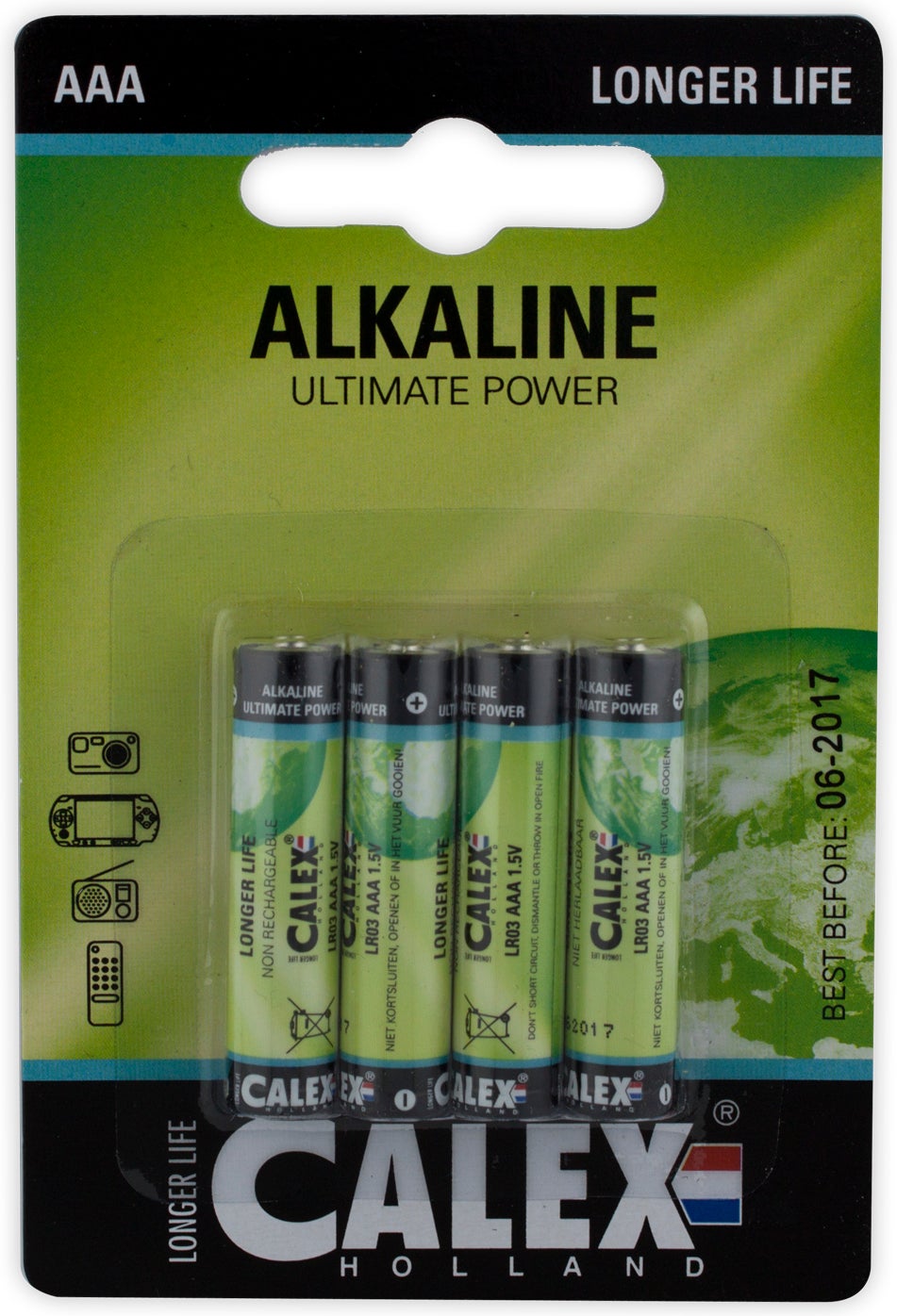 Calex alkaline slim penlite AAA 1,5V 4 stuks