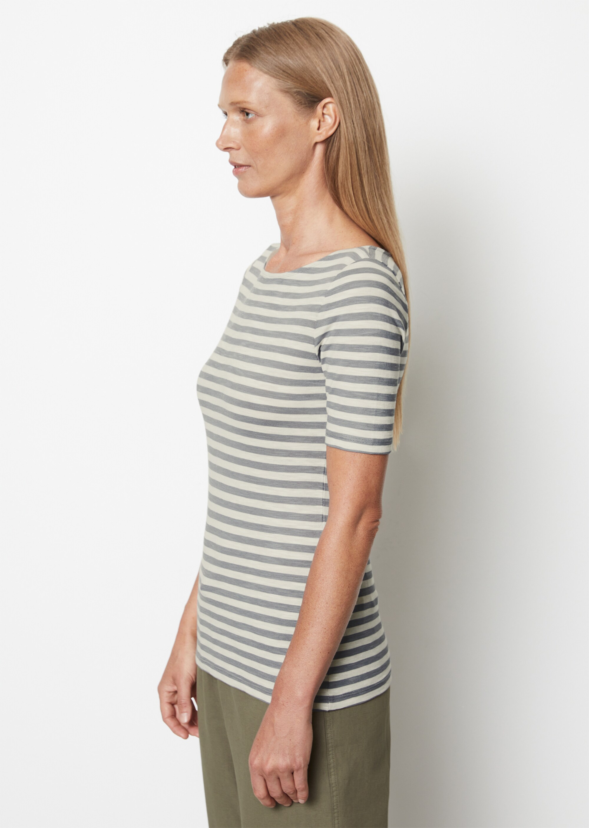 Gestreiftes T-Shirt slim aus Organic Cotton-Jersey