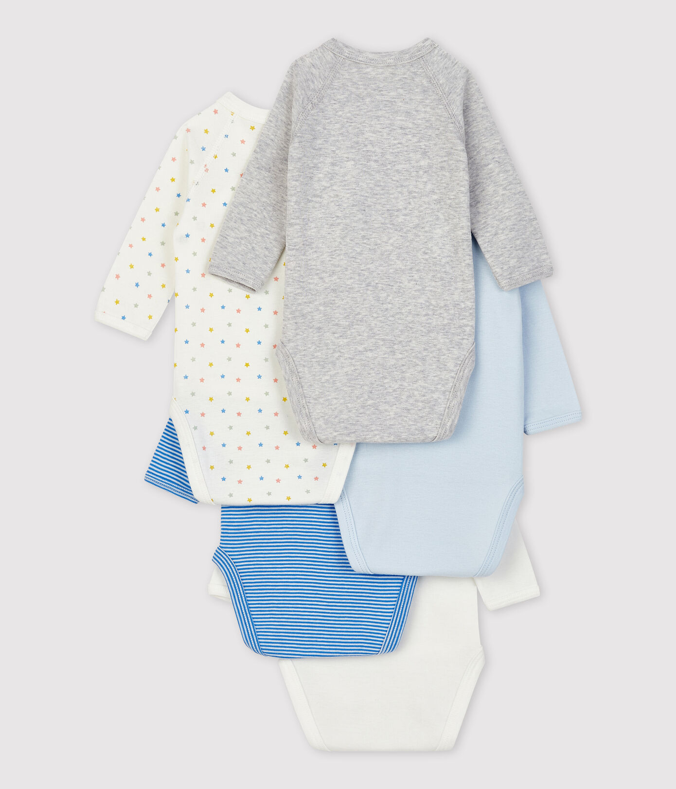 Lot de 5 bodies bébé en coton biologique