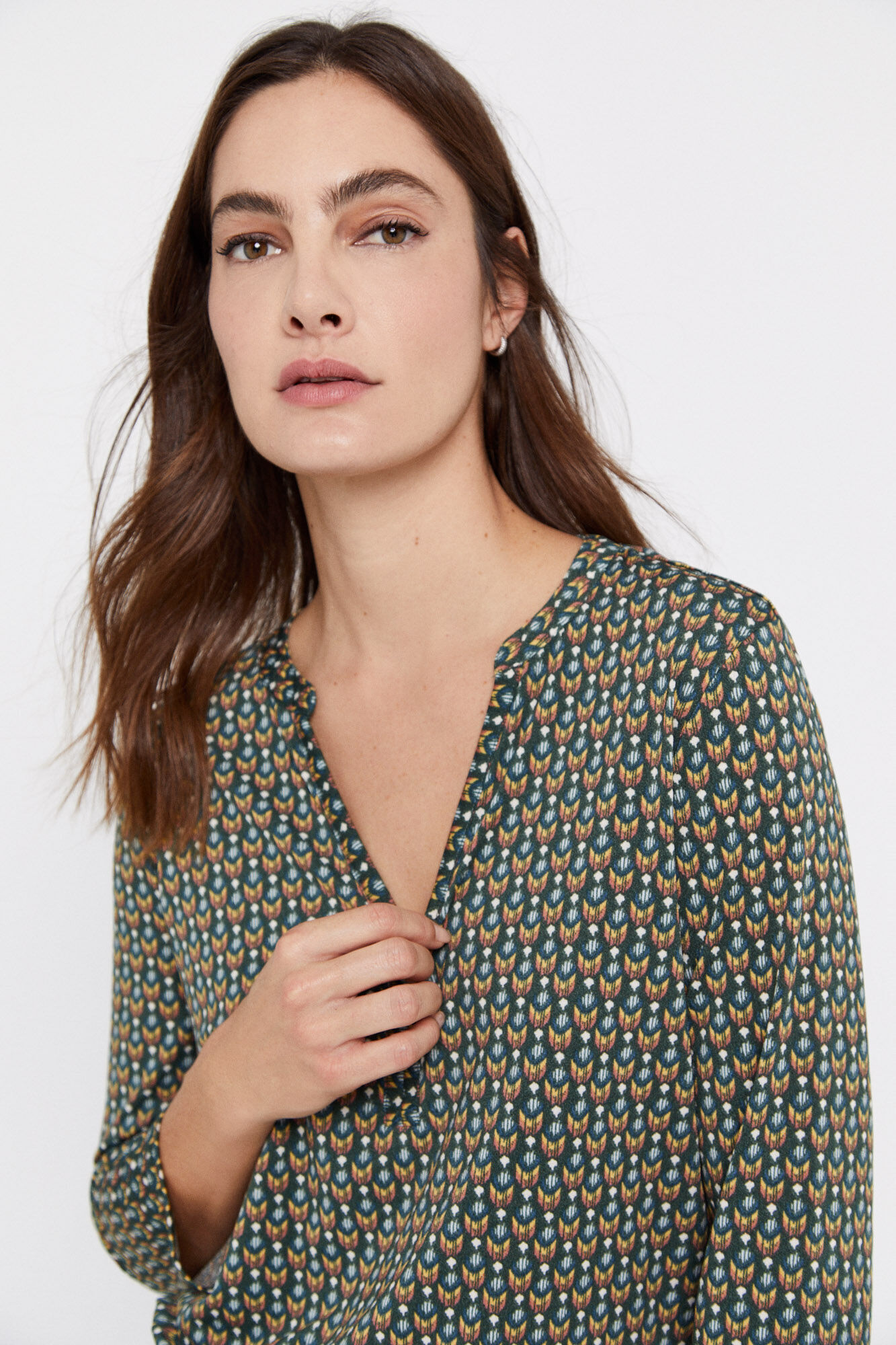Top stitch cuello tiralla - Verde