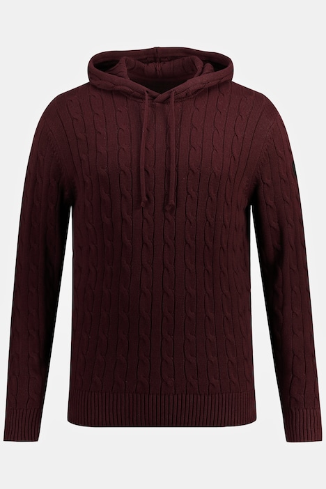JP 1880 Hoodie, Strick, Zopfmuster, Kapuze, Pullover, bis 7 XL