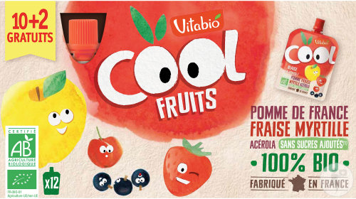 Vitabio Cool Fruit Pomme/Fraise/Myrtille 12x90g