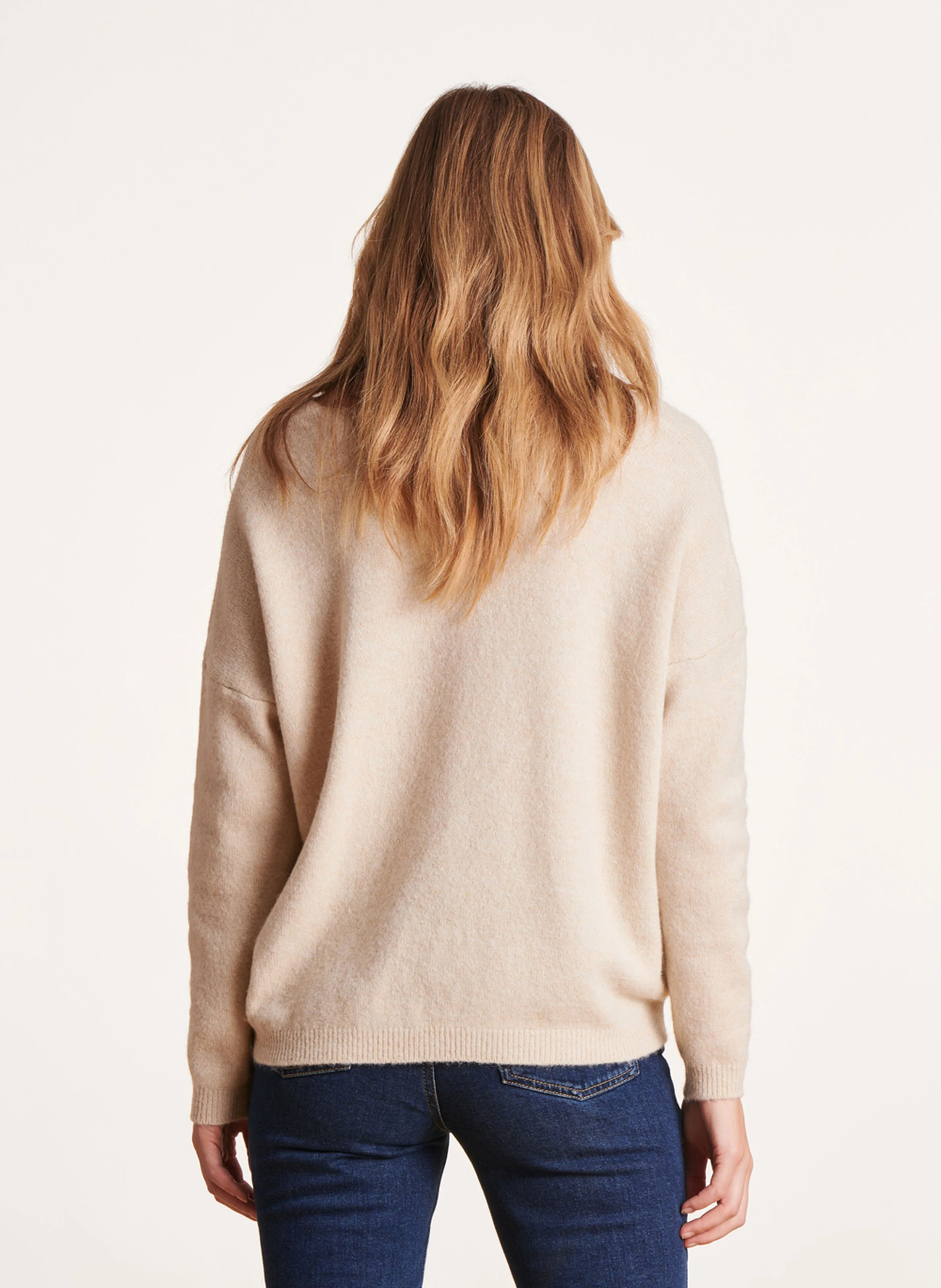 Pull col V| Blanc
